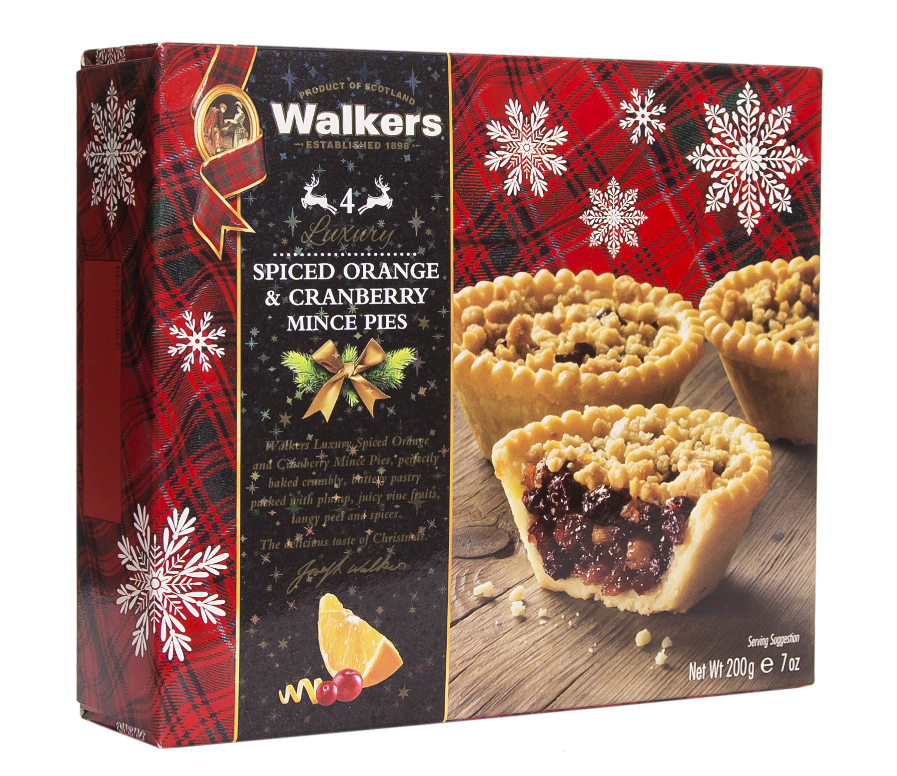 Walkers carton of orange and cranberry mince pies